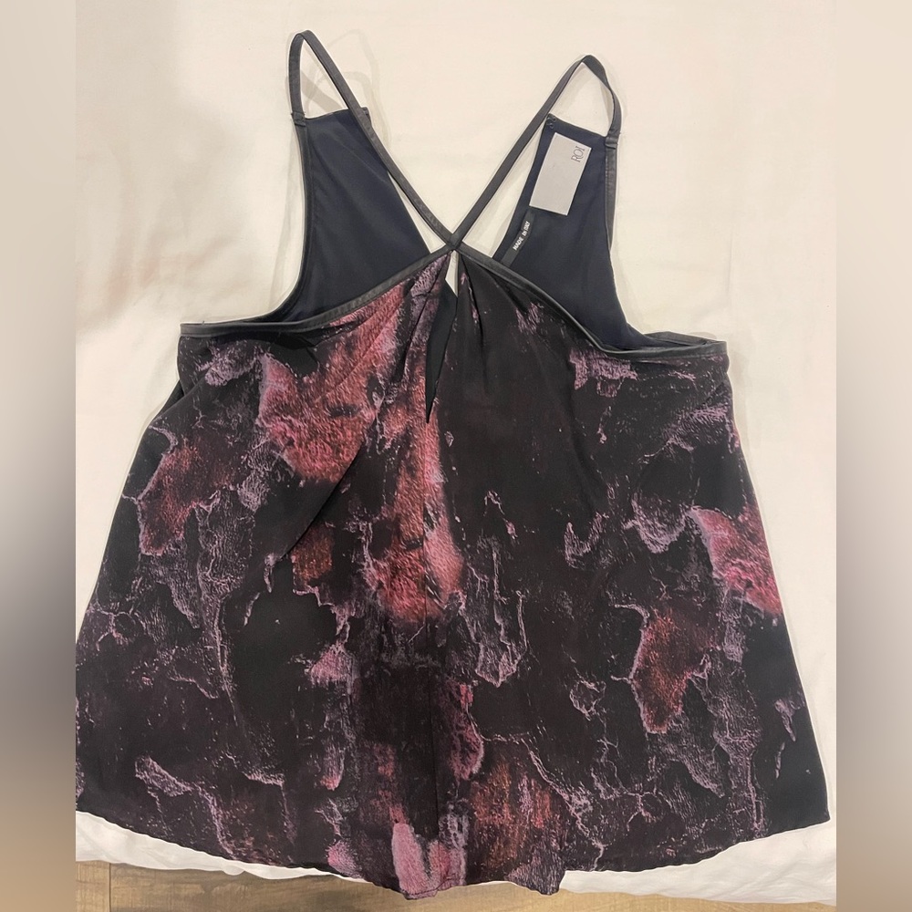 ROI top with leather criss cross neck
